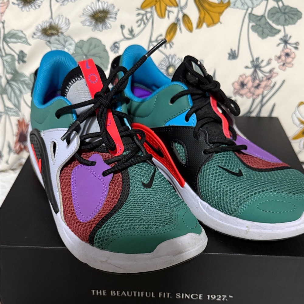 Nike Green and Purple Athletic Shoes